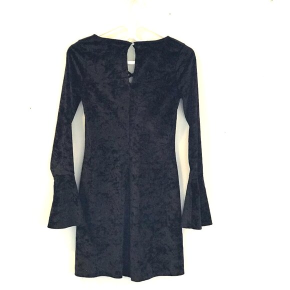 Hollister mini dress velvet black women S Y2K dark romantic flutter sleeves goth - Picture 6 of 6